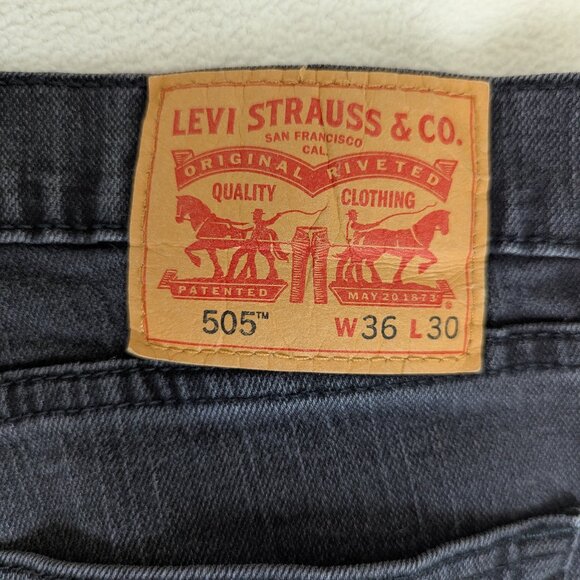 Levi’s 505 Men’s Regular Fit Black Jeans W36 L30 - Picture 13 of 16